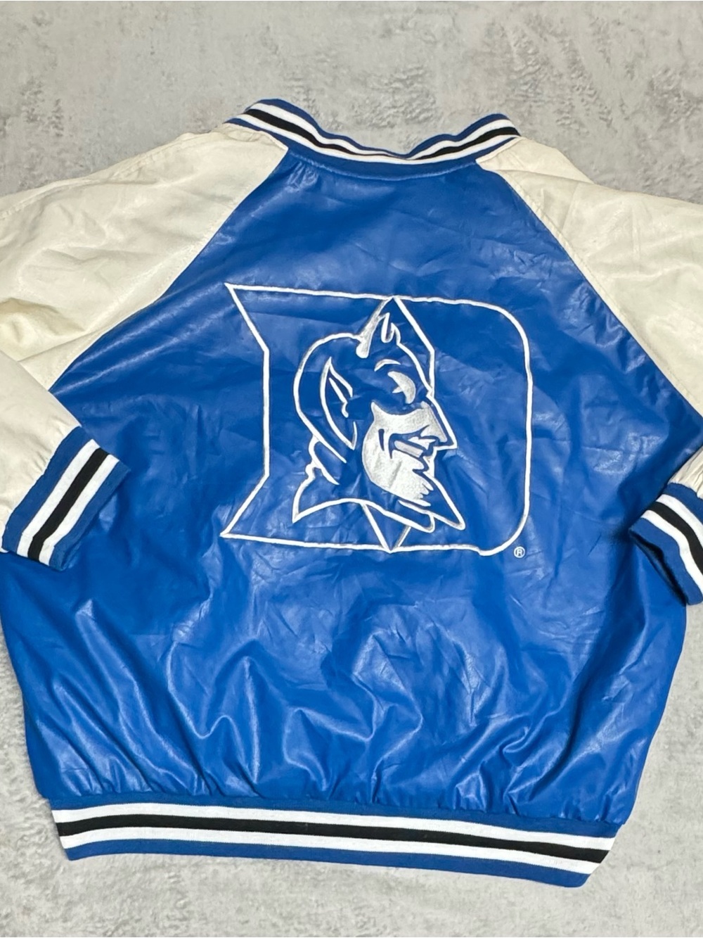 Vintage Rare 90’s Steve & Barry’s Duke Blue Devils Jacket Size XL Wool Vinyl 🔥